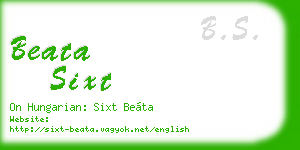 beata sixt business card